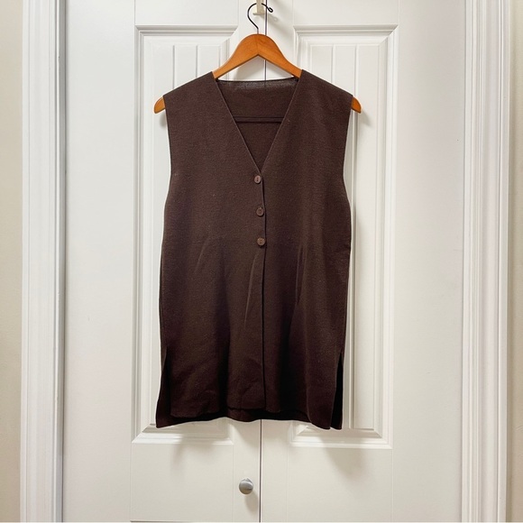 NWT Vintage Marks & Spencer Wool Vest Brown - Picture 1 of 14